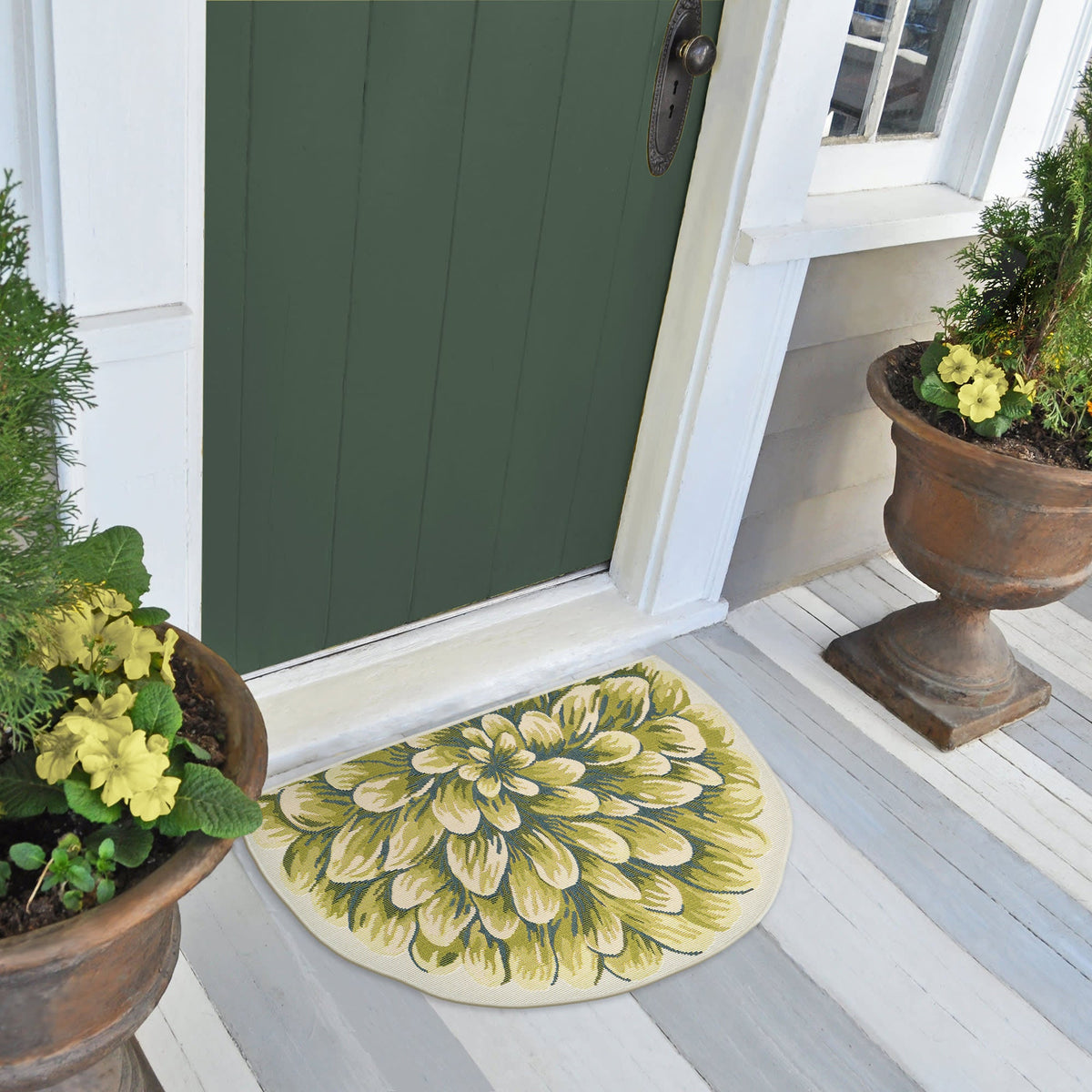 Green | 3'3" x 2'1" 1/2 Round