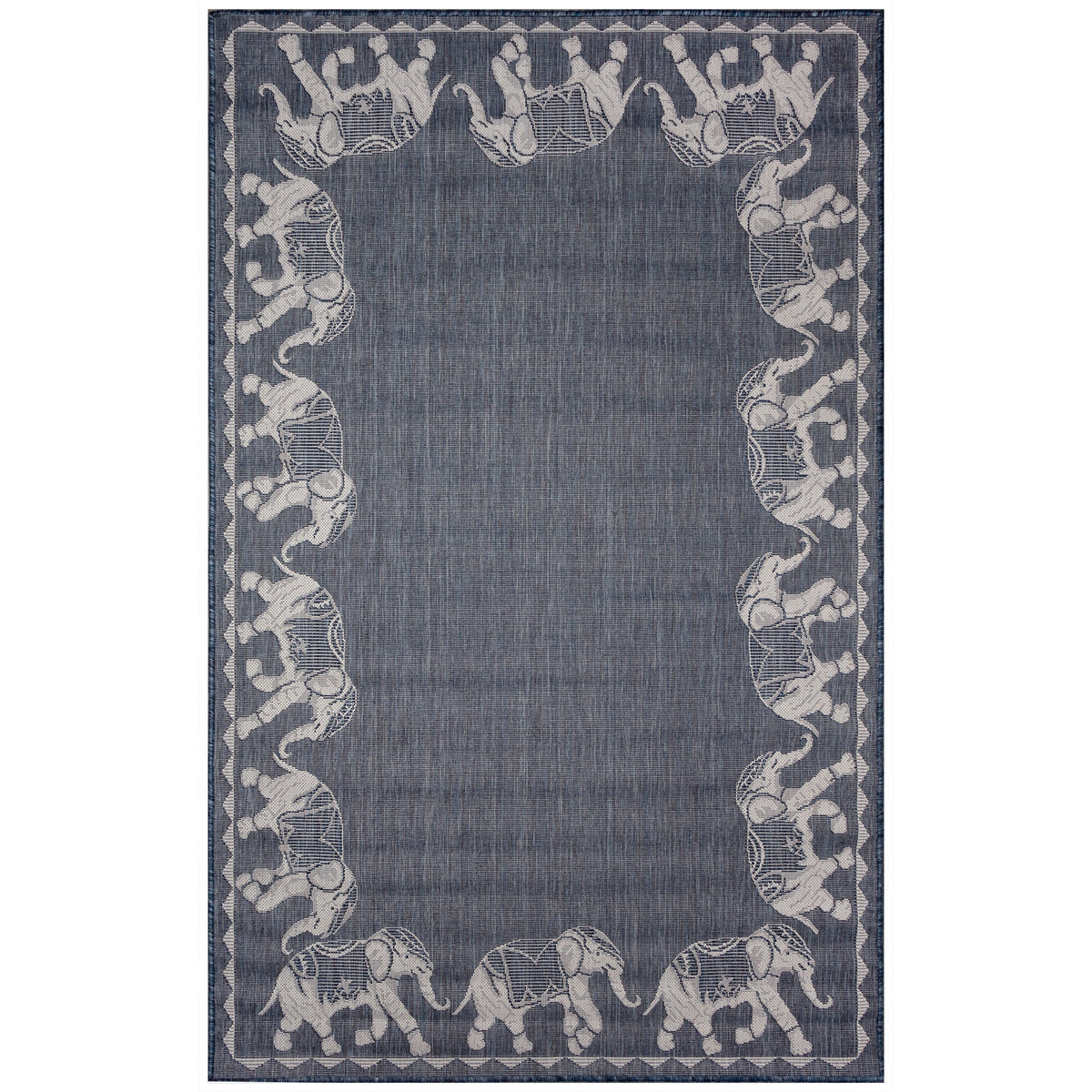 Carmel Marching Elephants Indoor Outdoor Area Rug