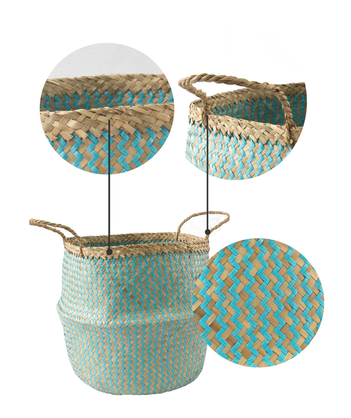 Belly Woven Basket with Handles (Large) by Made Terra