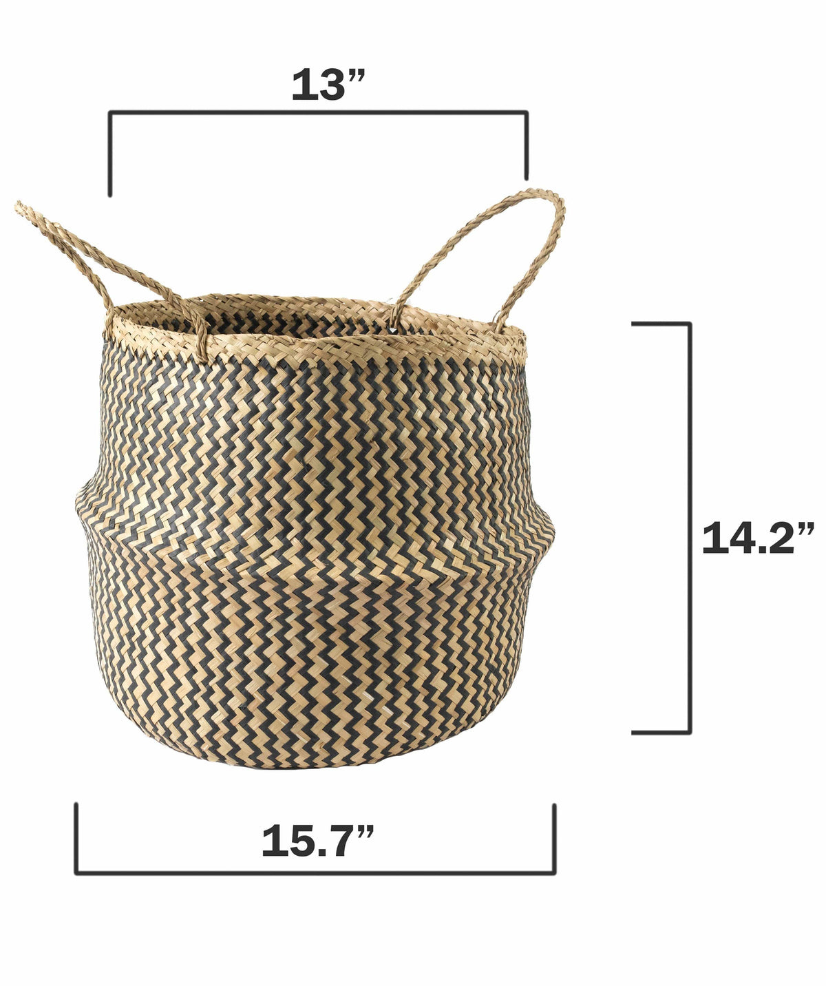 Belly Woven Basket with Handles (Large) by Made Terra