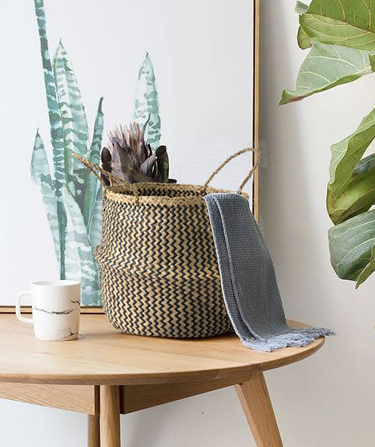 Belly Woven Basket with Handles (Large) by Made Terra