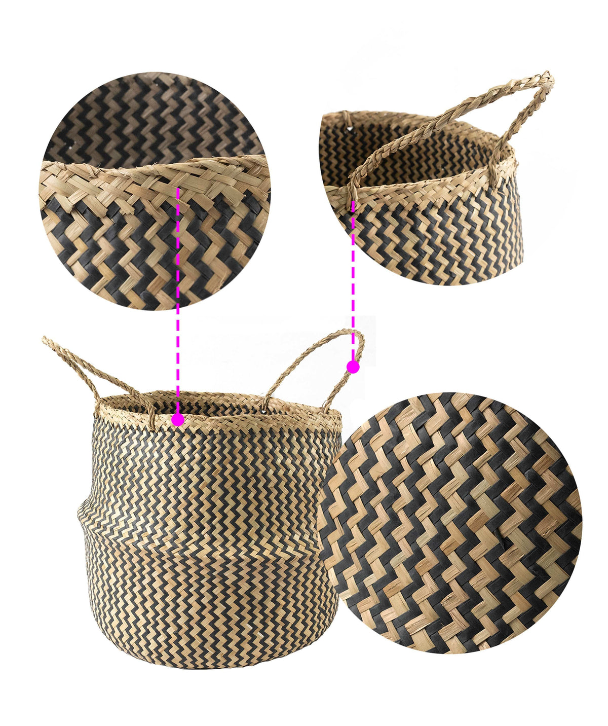 Belly Woven Basket with Handles (Large) by Made Terra