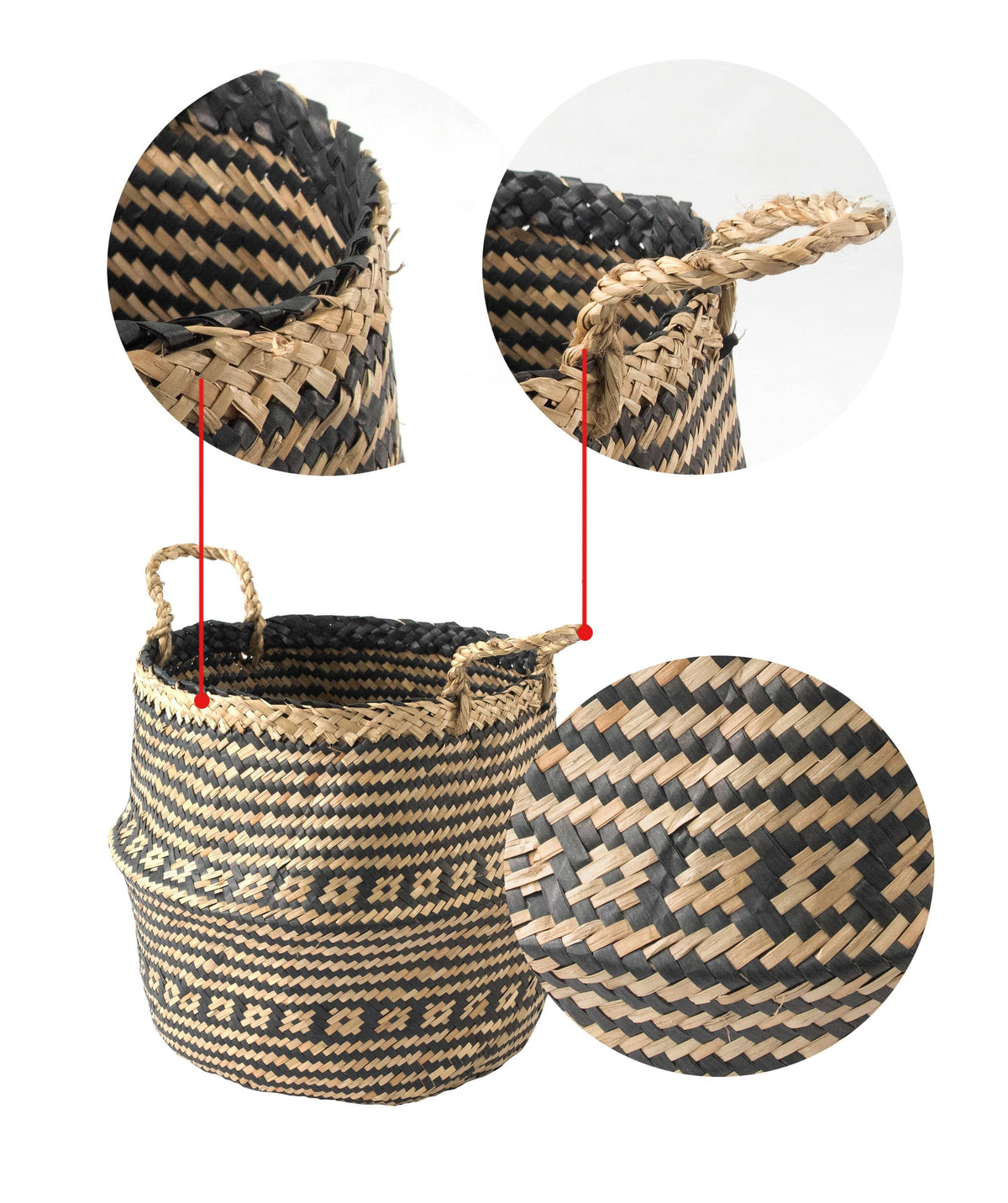 Belly Woven Basket with Handles (Large) by Made Terra