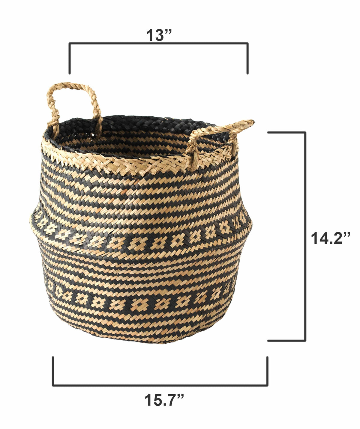 Belly Woven Basket with Handles (Large) by Made Terra