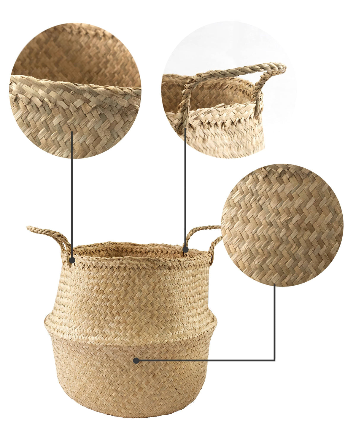 Belly Woven Basket with Handles (Large) by Made Terra