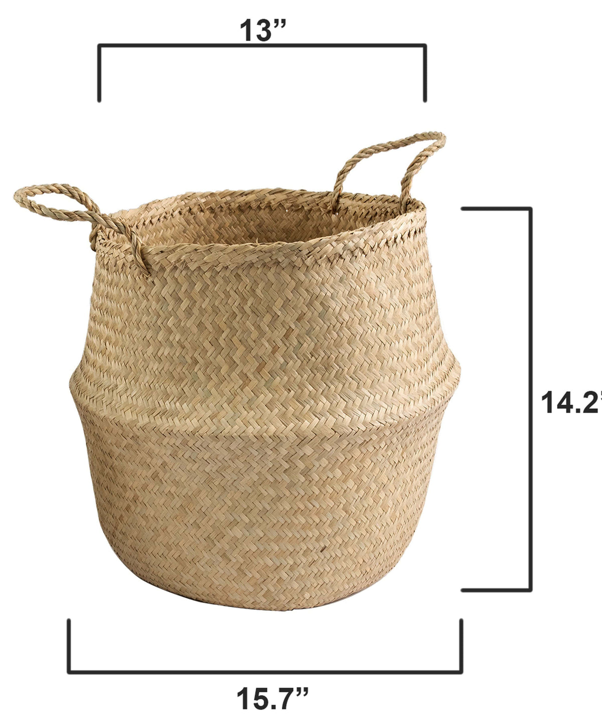 Belly Woven Basket with Handles (Large) by Made Terra