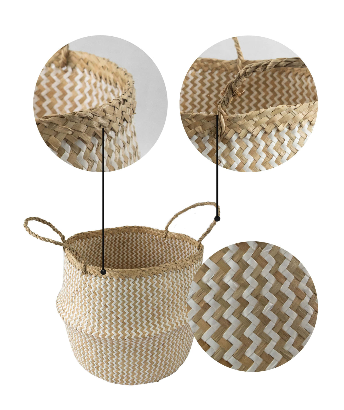 Belly Woven Basket with Handles (Large) by Made Terra