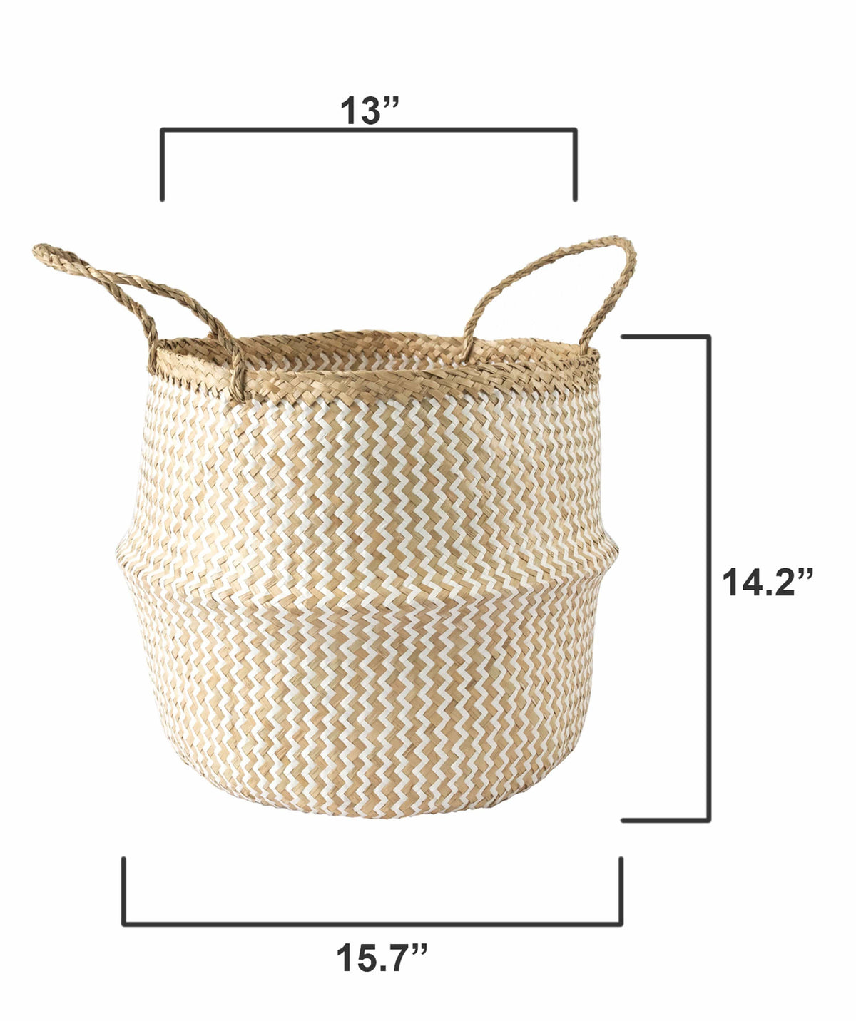 Belly Woven Basket with Handles (Large) by Made Terra
