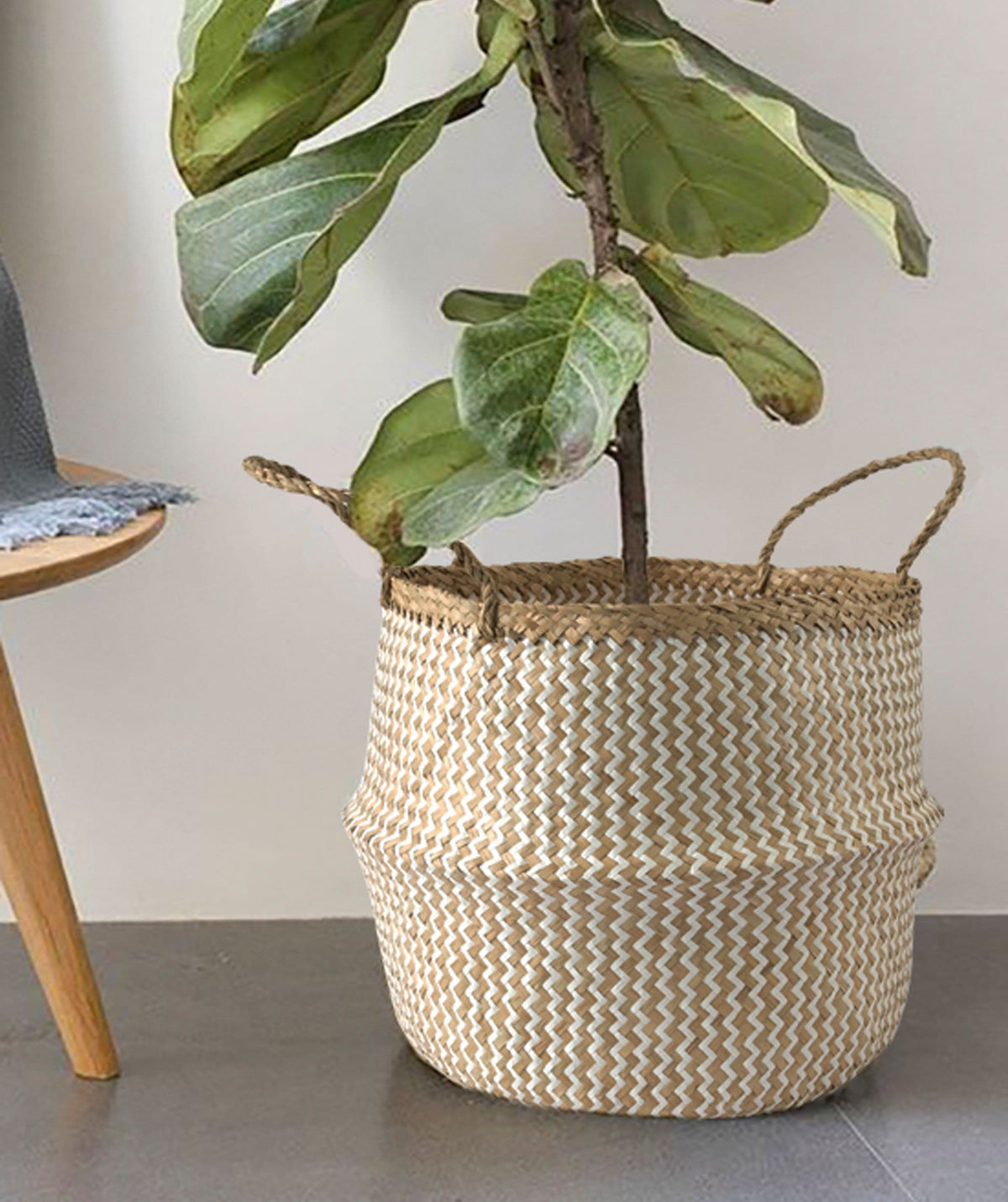 Belly Woven Basket with Handles (Large) by Made Terra