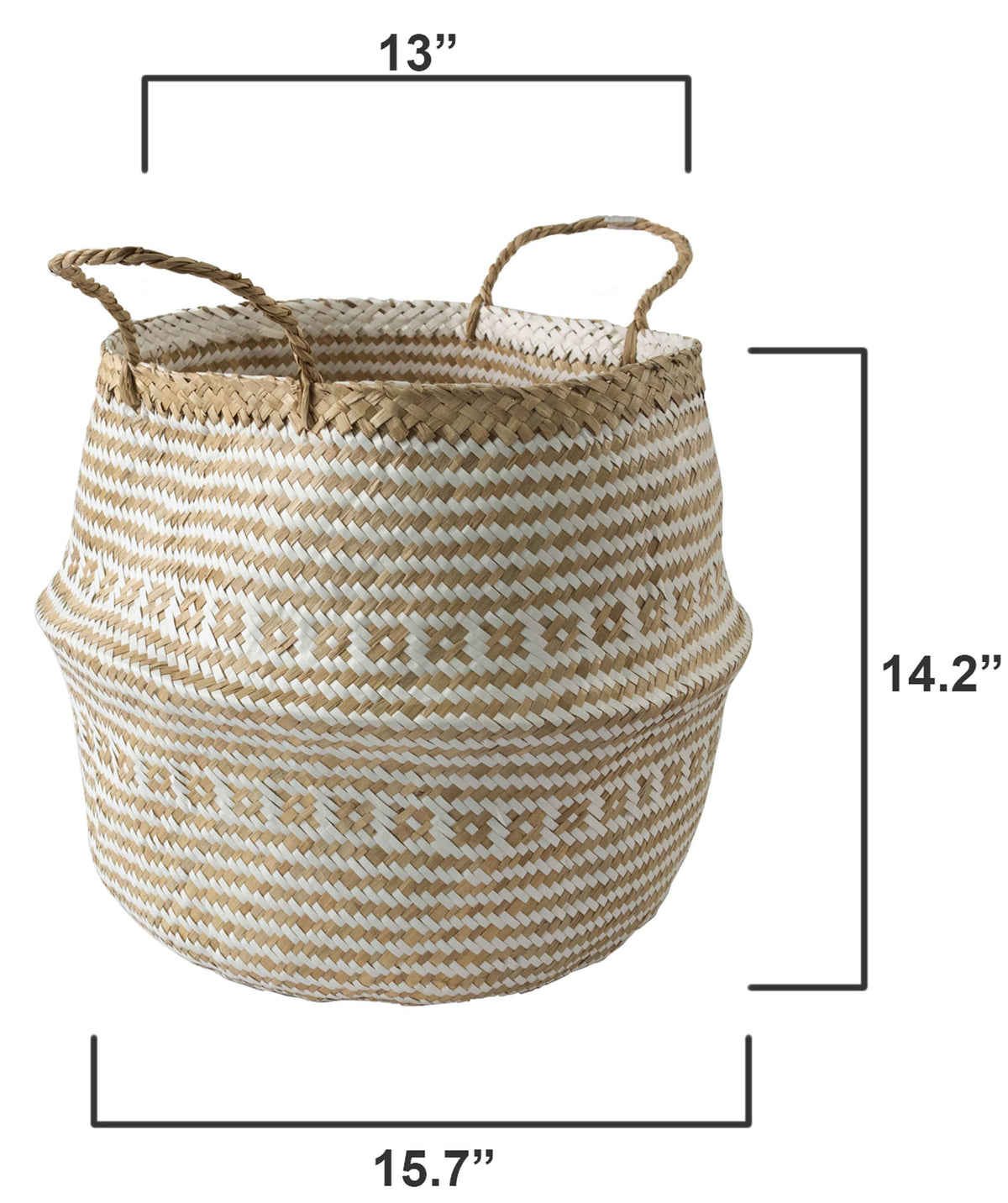 Belly Woven Basket with Handles (Large) by Made Terra