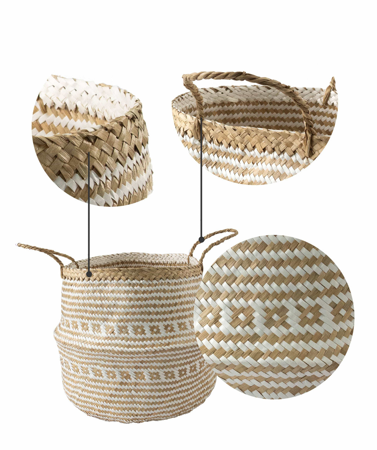 Belly Woven Basket with Handles (Large) by Made Terra