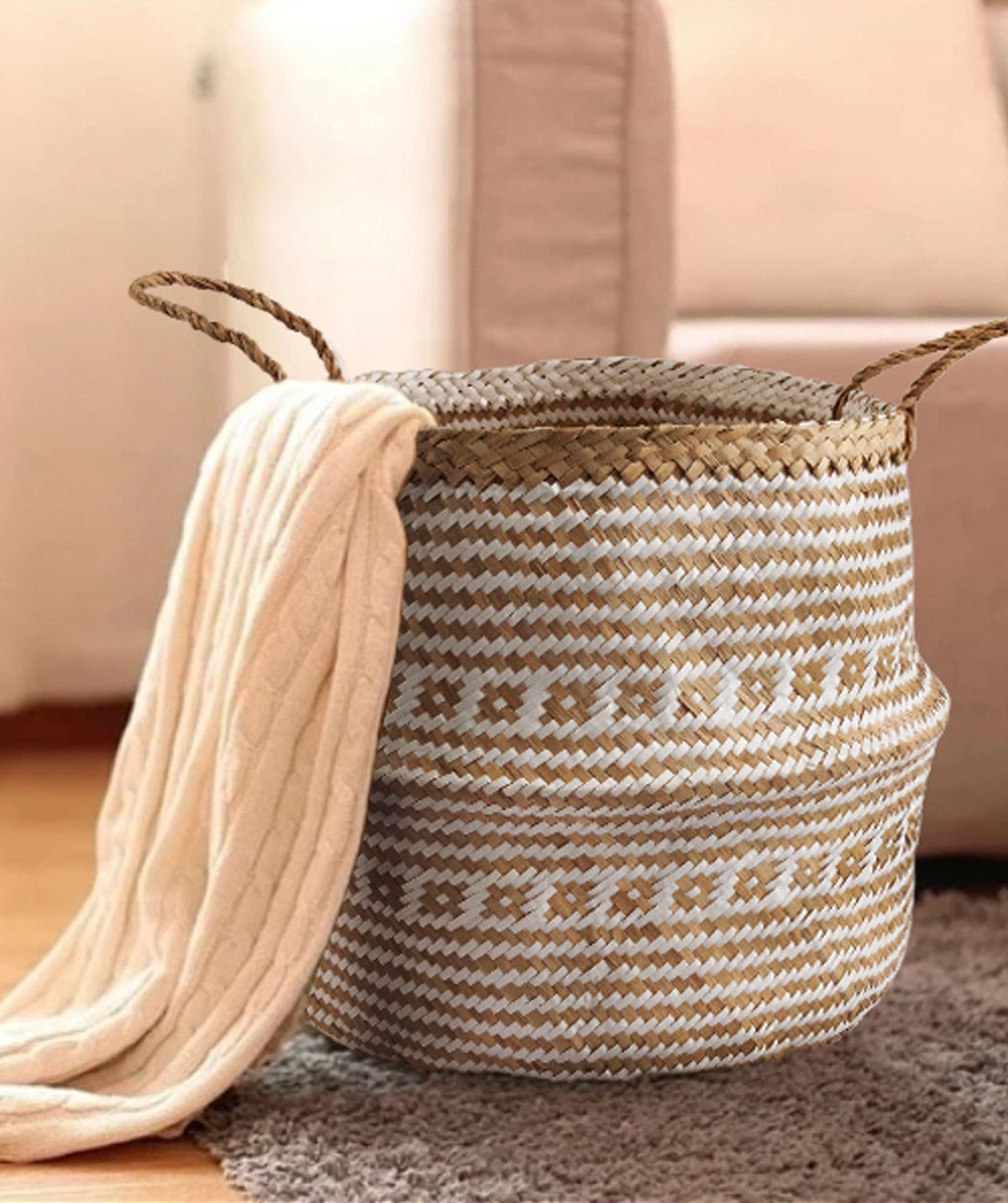 Belly Woven Basket with Handles (Large) by Made Terra