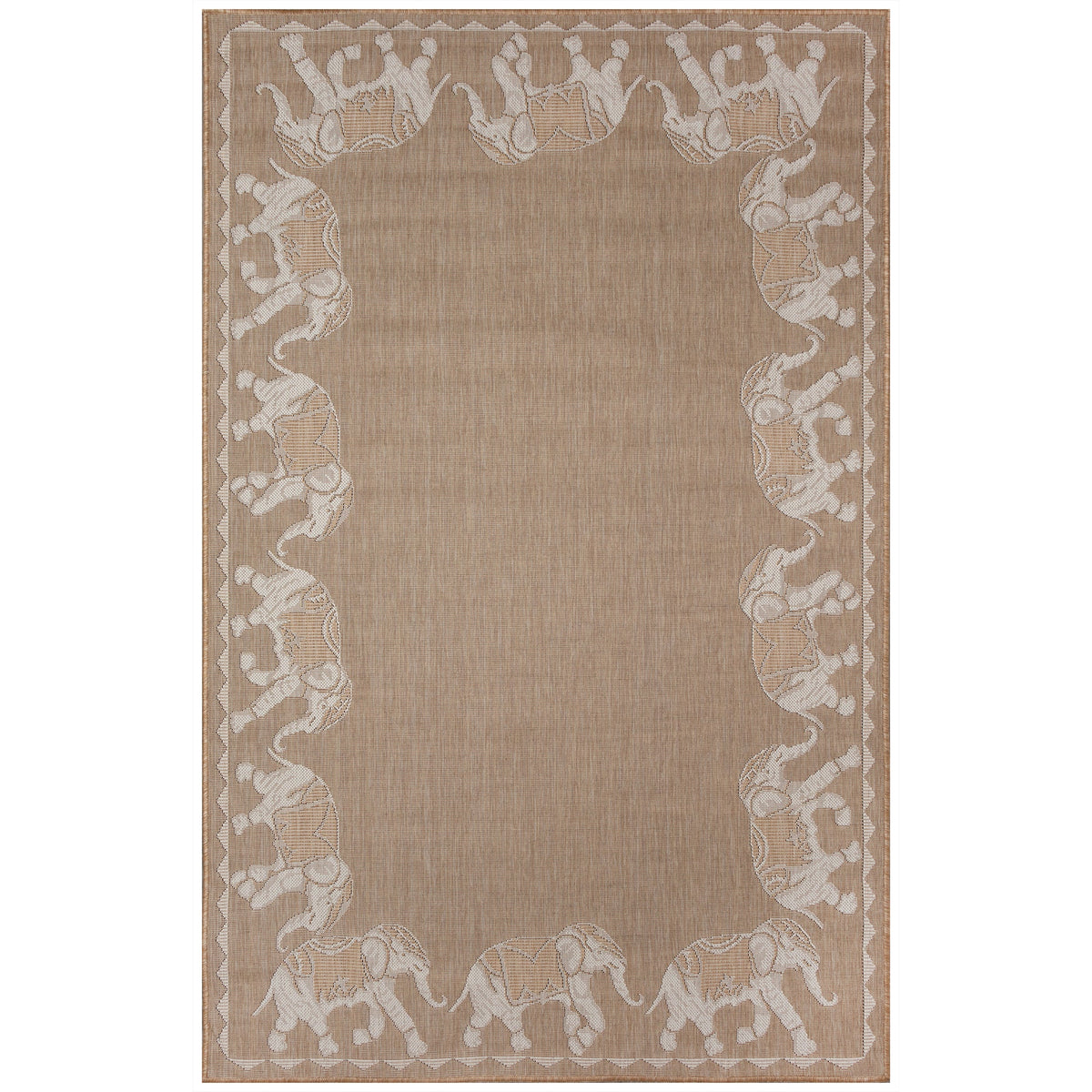 Carmel Marching Elephants Indoor Outdoor Area Rug